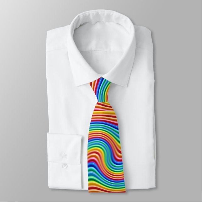 Rainbow Pride (no initial) Tie (Tied)