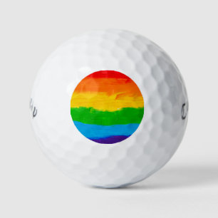 Rainbow Pride Oil Paint LGBT Golf Balls – Colorful