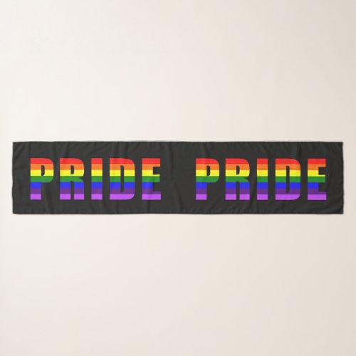 Rainbow Pride on Custom Black Color version 2 Scarf