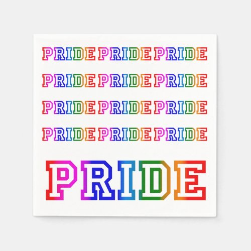 Rainbow PRIDE Paper Cocktail Party Napkins