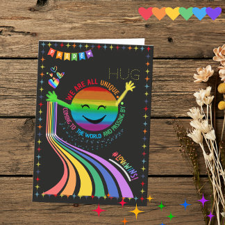 Rainbow Pride Parade Hug Greeting Card