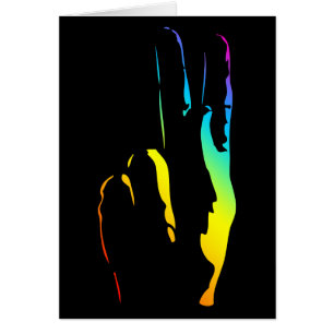 rainbow pride peace sign cards