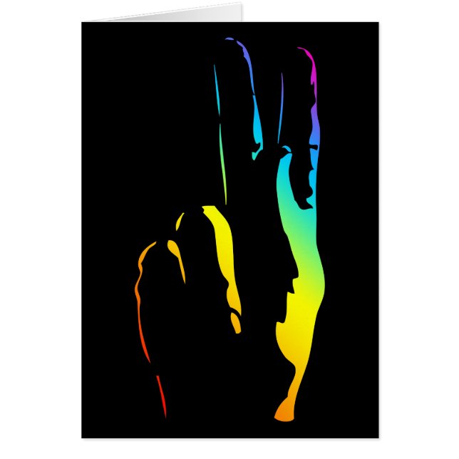 rainbow pride peace sign cards (Front)