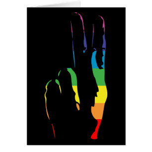 rainbow pride peace sign cards