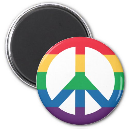 Rainbow Pride Peace Sign Fridge Magnet