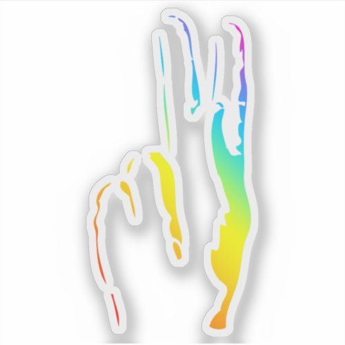 rainbow pride peace sign sticker