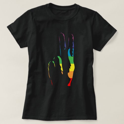 rainbow pride peace sign T_Shirt