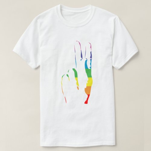 rainbow pride peace sign T_Shirt