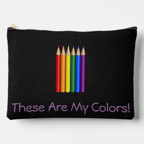 Rainbow pride pencils  accessory pouch