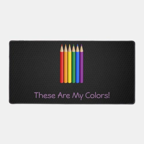 Rainbow pride pencils  desk mat