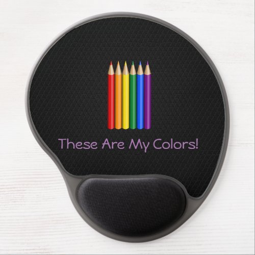 Rainbow pride pencils  gel mouse pad