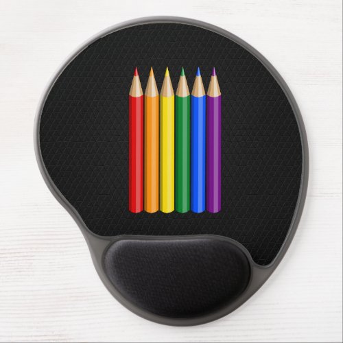 Rainbow pride pencils  gel mouse pad