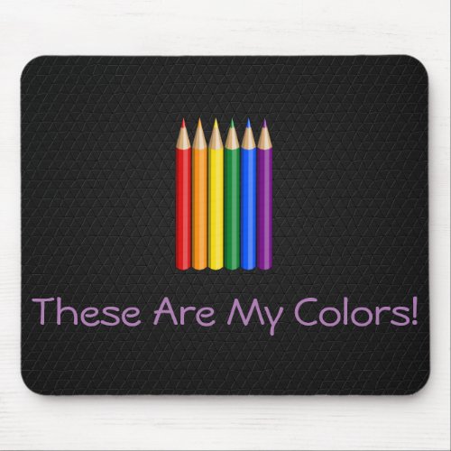 Rainbow pride pencils  mouse pad