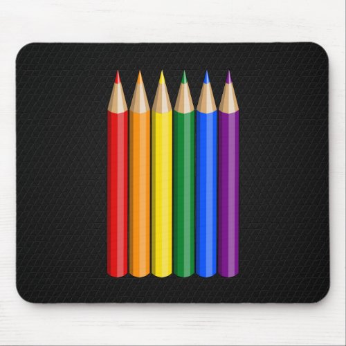 Rainbow pride pencils  mouse pad
