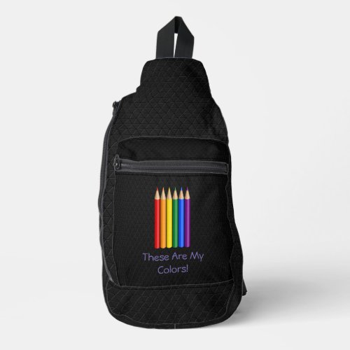 Rainbow pride pencils  sling bag