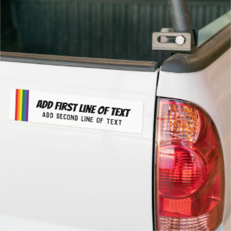 Rainbow Pride Personalized 2 Line Text Template Bumper Sticker