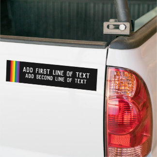 Rainbow Pride Personalized 2 Line Text Template Bumper Sticker