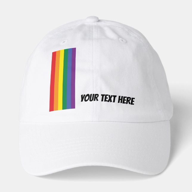 Rainbow Pride Personalized Text Template Hat (Front)