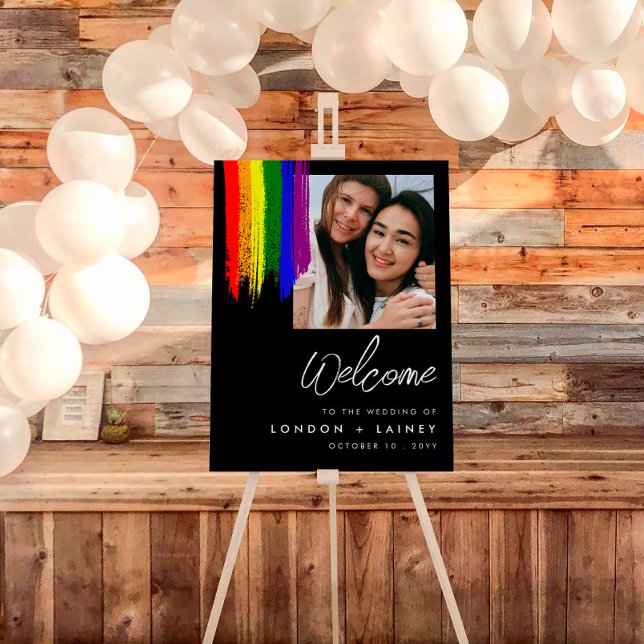 Rainbow Pride Photo LGBT Wedding Welcome Foam Board (Creator Uploaded)