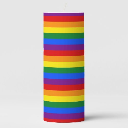 Rainbow Pride Pillar Candle