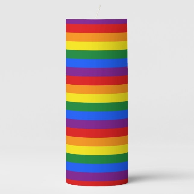 Rainbow Pride Pillar Candle (Front)