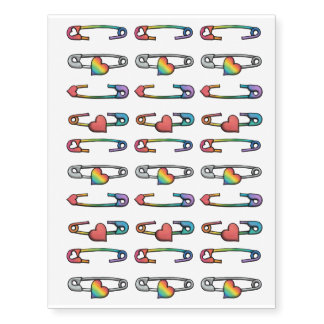 Rainbow Pride pin temporary tattoos