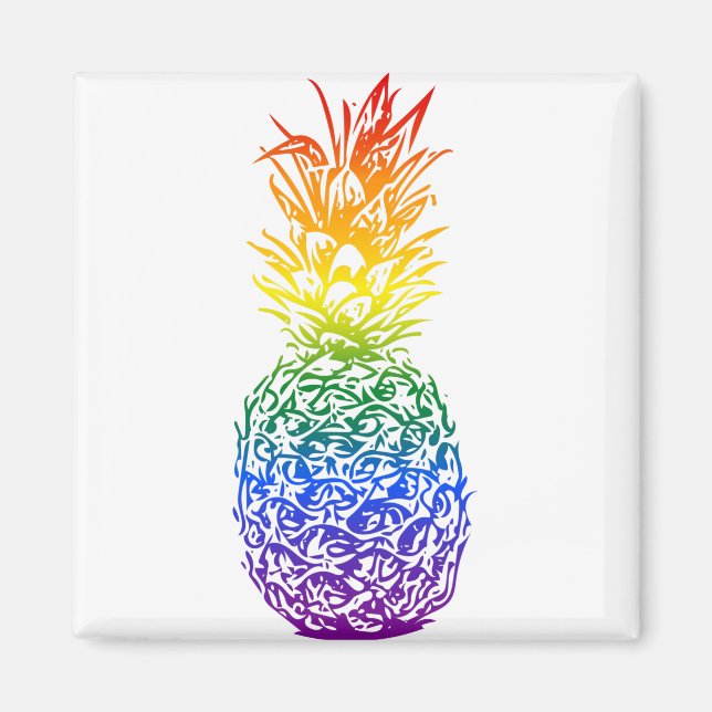 Rainbow Pride Pineapple LGBTQ Magnet (Front)