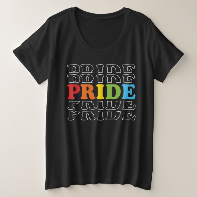 Rainbow Pride Plus Size T-Shirt (Design Front)