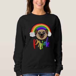 Rainbow Pride Pug Cute LGBTQ Rainbow Pug   Sweatshirt