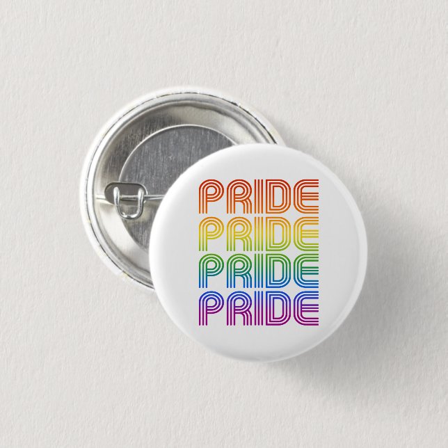 Rainbow Pride Retro Button (Front & Back)