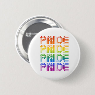Rainbow Pride Retro Button