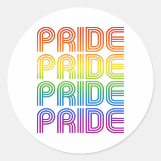 Rainbow Pride Retro Classic Round Sticker