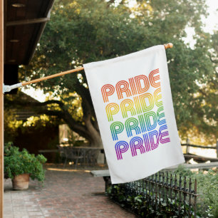 Rainbow Pride Retro House Flag