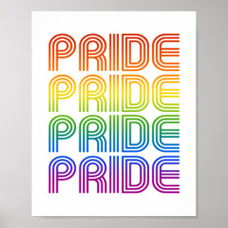 Rainbow Pride Retro Poster