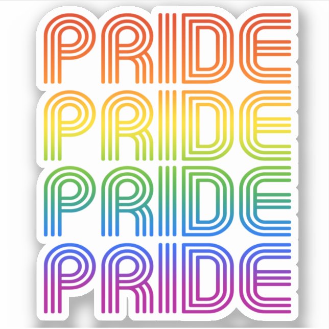 Rainbow Pride Retro Sticker (Front)