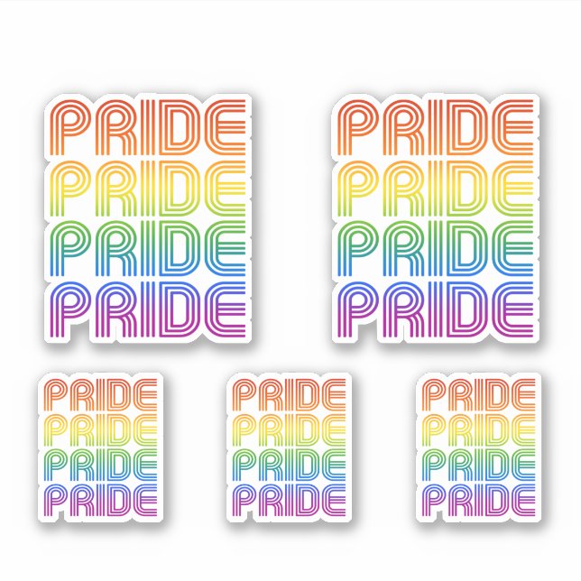 Rainbow Pride Retro Sticker (Front)