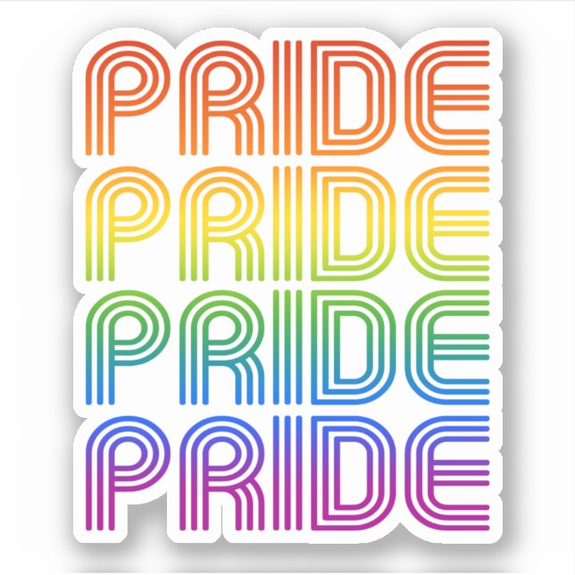 Rainbow Pride Retro Sticker (Front)