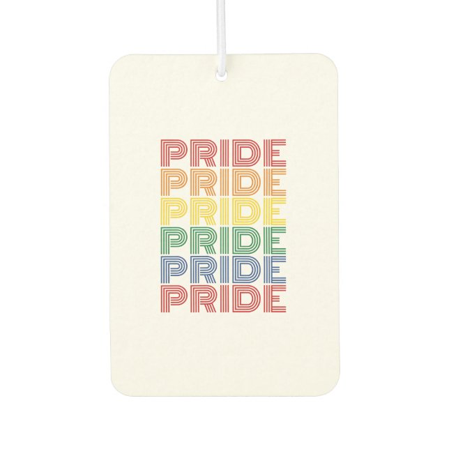 Rainbow Pride Retro Typography Vector Design_1 Air Freshener (Front)
