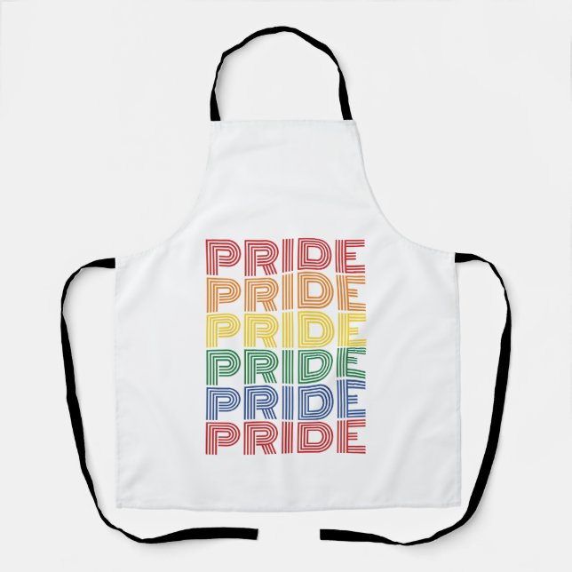 Rainbow Pride Retro Typography Vector Design_1 Apron (Front)