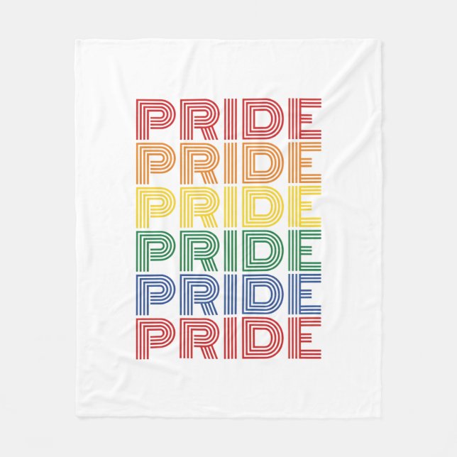 Rainbow Pride Retro Typography Vector Design_1 Fleece Blanket (Front)
