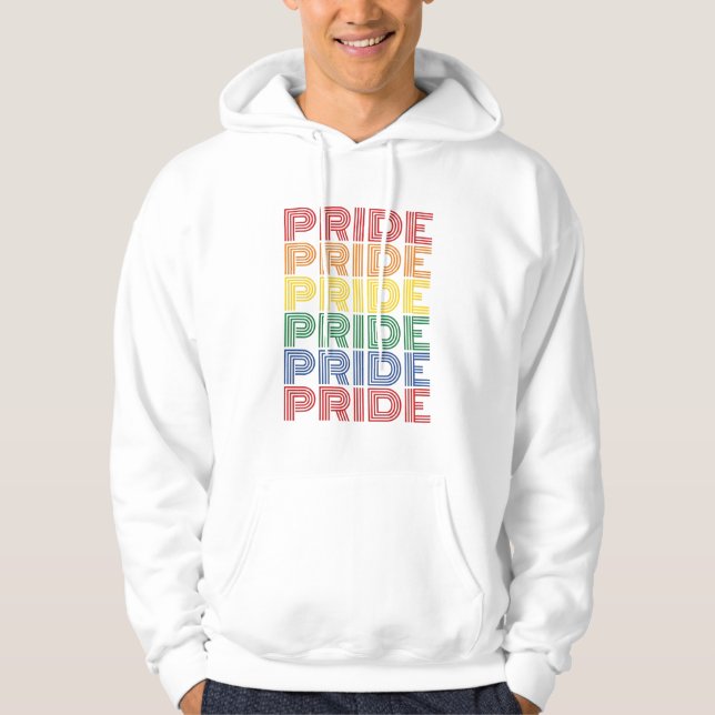 Rainbow Pride Retro Typography Vector Design_1 Hoodie (Front)