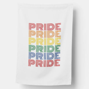 Rainbow Pride Retro Typography Vector Design_1 House Flag