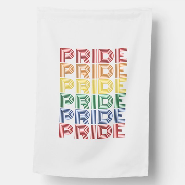 Rainbow Pride Retro Typography Vector Design_1 House Flag (Front)
