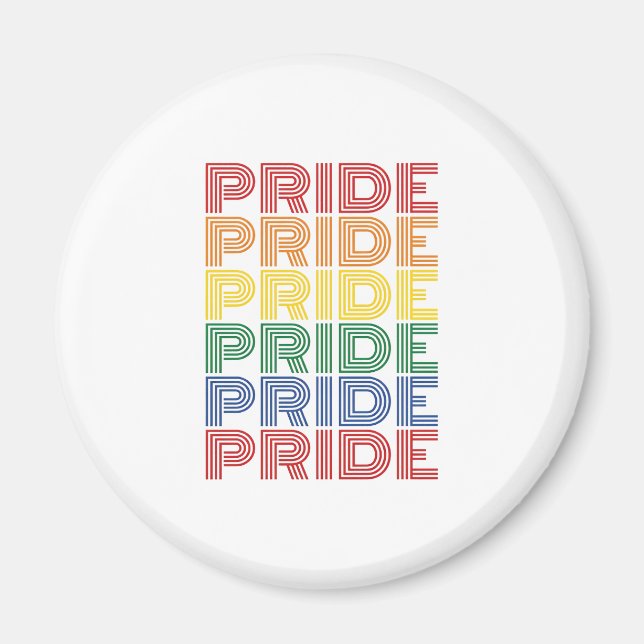 Rainbow Pride Retro Typography Vector Design_1 Magnet (Front)