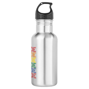 Rainbow Pride Retro Typography Vector Design_1 Stainless Steel Water Bottle