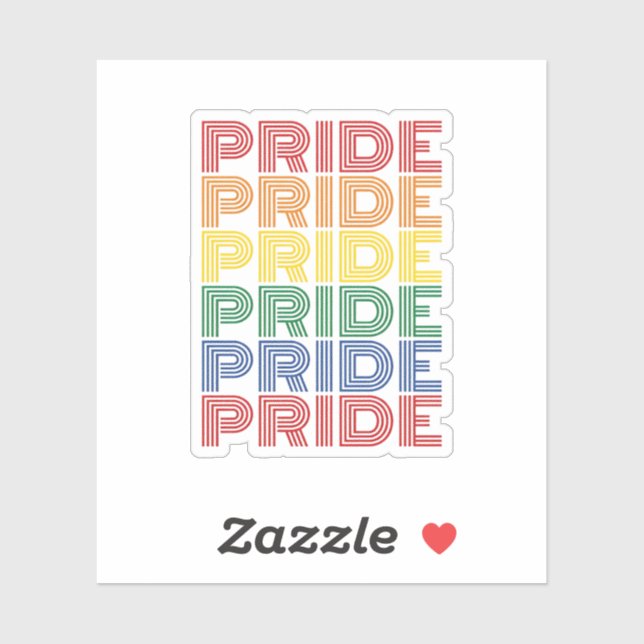 Rainbow Pride Retro Typography Vector Design_1 Sticker (Sheet)