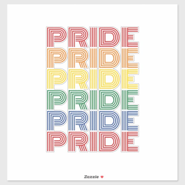 Rainbow Pride Retro Typography Vector Design_1 Sticker (Sheet)