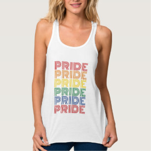 Rainbow Pride Retro Typography Vector Design_1 Tank Top