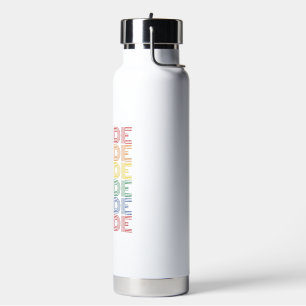 Rainbow Pride Retro Typography Vector Design_1 Water Bottle