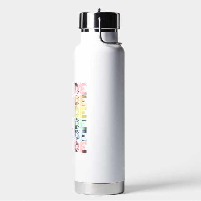 Rainbow Pride Retro Typography Vector Design_1 Water Bottle (Left)